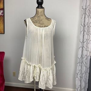 Romeo & Juliet Couture sheer cream dress